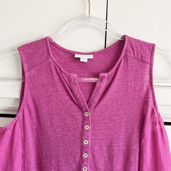 J Jill 100% Linen Side Panel Tank Top - Picture 2 of 7